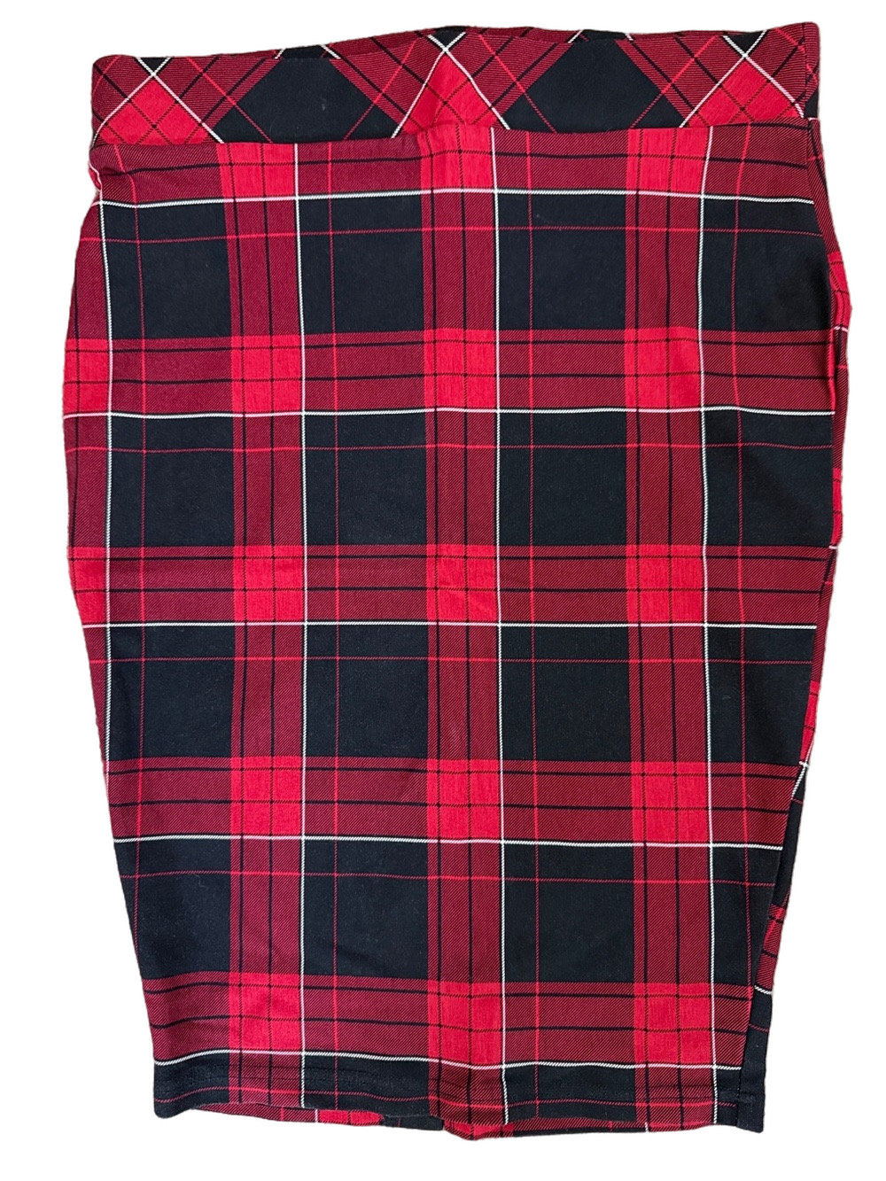 Torrid Red & Black Plaid Pencil Skirt โ Sleek Women's Workwear SKU1583